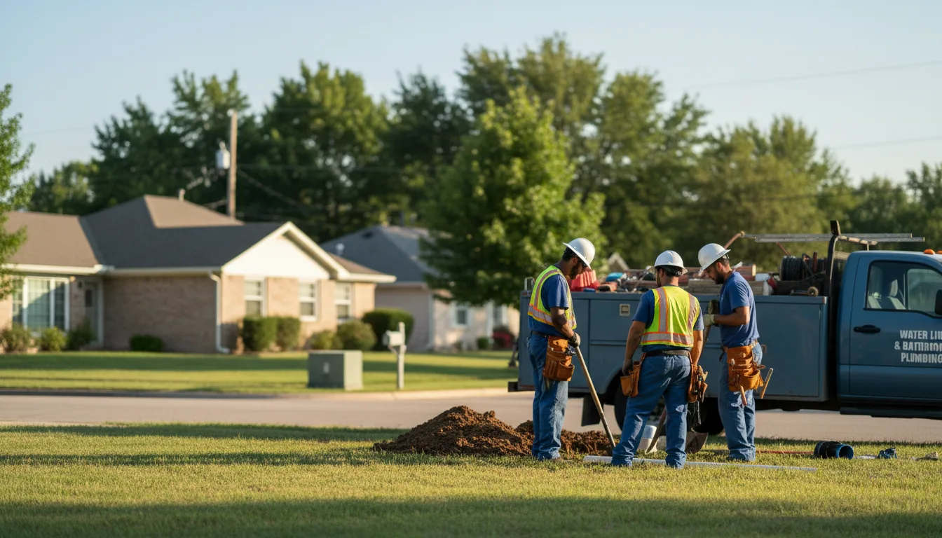 Residential water line and bathroom plumbing service in Redding, IA